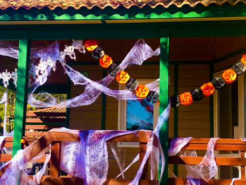 Fall Color & Halloween in Barcelona! kids trick or treat decorations camping party 