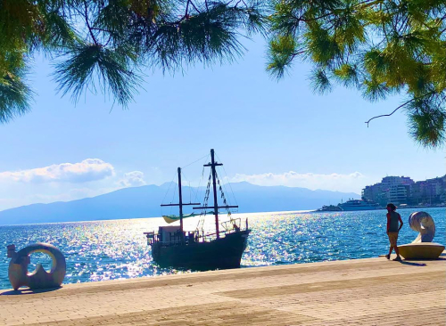 Albania Travel is the Next Croatia! saranda albania riviera view of corful greece boats promenade 